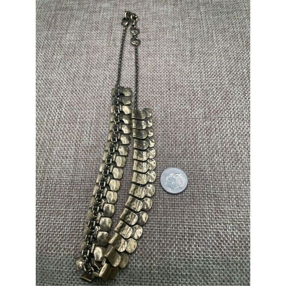 Vintage J. Crew Reversible Necklace Dark Gold Tone - Picture 5 of 8